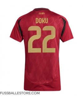 Günstige Belgien Jeremy Doku #22 Heimtrikot Damen EM 2024 Kurzarm